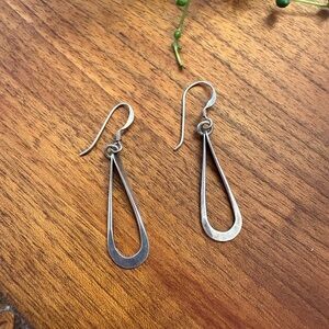 Sterling Silver Teardrop Dangle Earrings Vintage